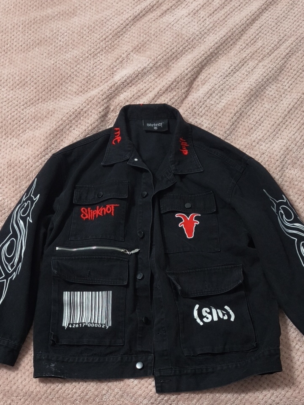 Slipknot Embroidered Black Graphic Jacket